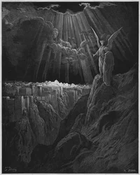 Der Engel zeigt Johannes das zerstörte Jerusalem